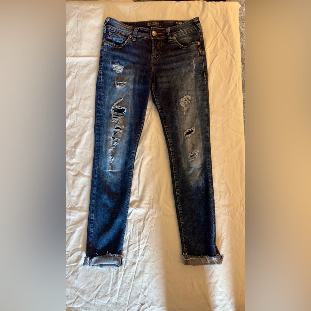 Silver distressed jeans - Picture 2 of 6